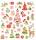 Weihnachtssticker Tannenbaum Geschenke Christbaumkugeln ca. 7 - 4 cm groß