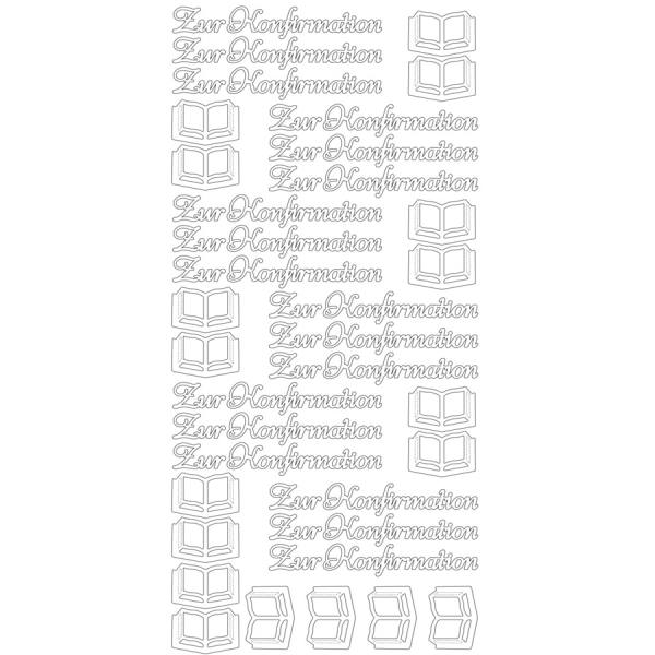 Konturensticker Sticker Zur Konfirmation gold mit Bibel 1 Blatt