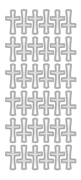 Konturensticker Kreuze silber mit selbstklebend 1 Bogen