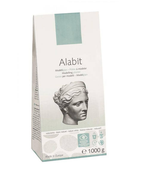 Alabit 1kg weiß Modellgips Reliefgießmasse Gießmasse Gießpulver Reliefgießpulver