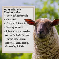 Filzkordel bordeaux weinrot 5 m lang, Ø 5 mm