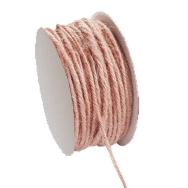 Makramee Schnur Jute hellrosa 50 m x 2mm 1 Rolle für Metallringe