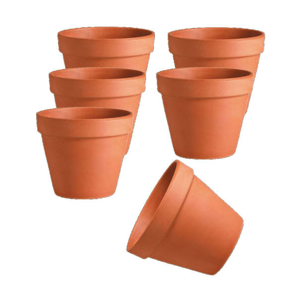 Tontöpfchen klein 6 Stück Ø 5,5, Höhe 5 cm Terracotta Blumentöpfchen