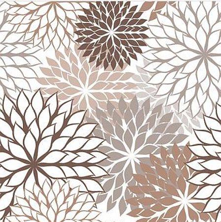 Papier Servietten Blumenmuster braun 3lagigMini 25x25cm