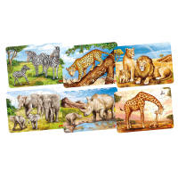 Minipuzzle aus Holz Afrikanische Tiere Holzpuzzle 6...