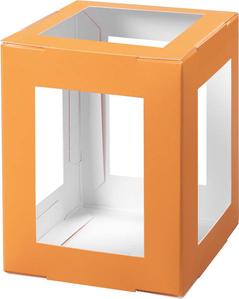 Laternenrohlinge orange eckig zum Stecken aus Karton 400g/m²