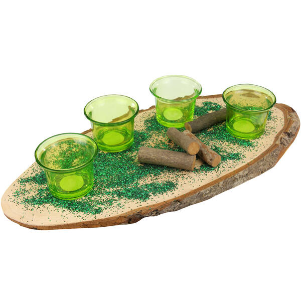 Adventskranz Bastelset ca. 32-40 cm lang mit Teelichthalter grün