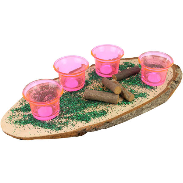 Adventskranz Bastelset ca. 32-40 cm lang mit Teelichthalter rosa