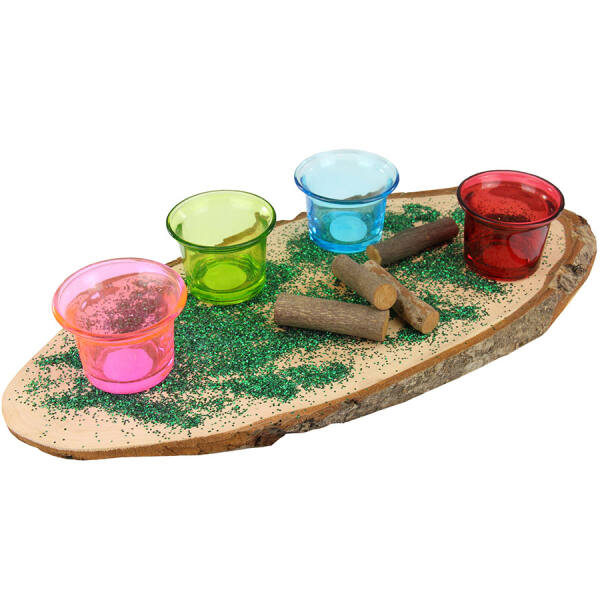Adventskranz Bastelset ca. 32-40 cm lang mit Teelichthalter bunt