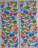 Sticker Dinos, 2 Blatt je 12x30cm mit total 98 Sticker