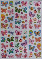 Sticker Schmetterlinge Blumen Märchen 3 Blatt je 18x25cm