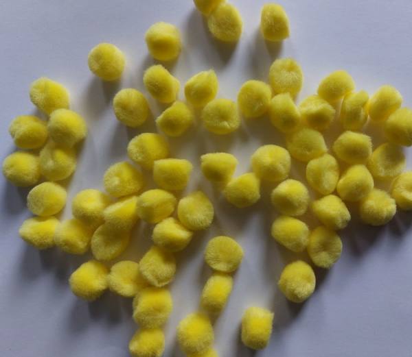 Pompon gelb 15mm 60 Stk,