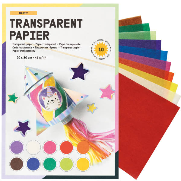 Transparentpapierheft 10 Blatt, 20x30 cm, 42g/m²