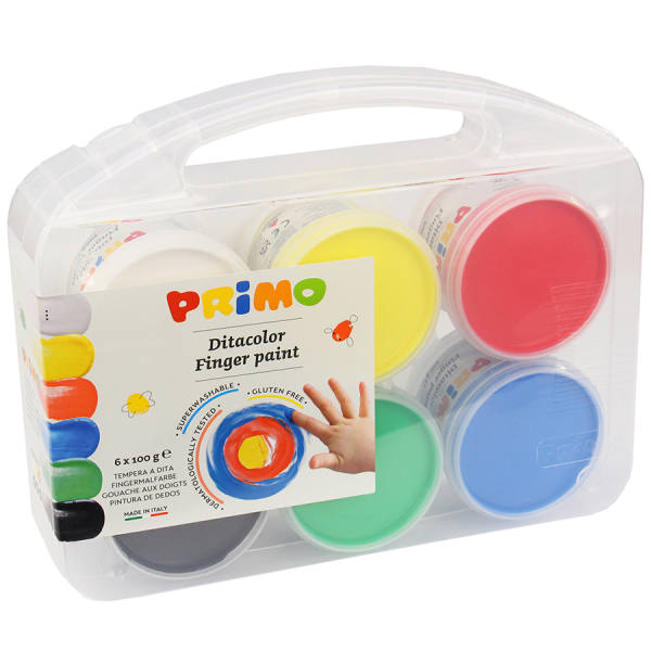 Fingermalfarben Set 6 x 100g dermatologisch getestet super waschbar PRIMO