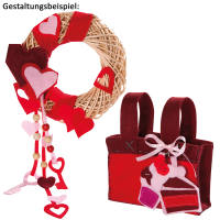 Bastelfilz Ton in Ton Mix rot - 10 Blatt, 20 x 30 cm Filz Set