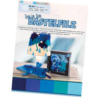 Bastelfilz Ton in Ton Mix blau - 10 Blatt, 20 x 30 cm Filz Set