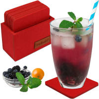 trendmarkt24 Filzuntersetzer rot Glasuntersetzer Set...