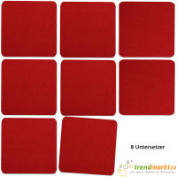trendmarkt24 Filzuntersetzer rot Glasuntersetzer Set...