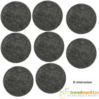 trendmarkt24 Filzuntersetzer dunkelgrau Glasuntersetzer...