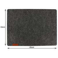 trendmarkt24 Filzuntersetzer dunkelgrau Set eckig 5 Stück 45x33x0,5 cm Tischset