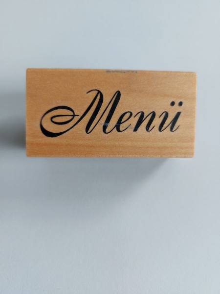 Stempel Menü, 1 Holzstempel 5,5x3x2cm