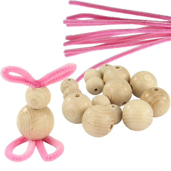 trendmarkt24 DIY Osterhasen basteln 10ner Set pink bastel Idee | Bastelset