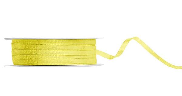Satinband gelb Rolle 3mm breit, 50m lang