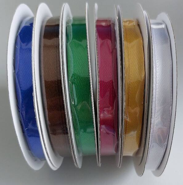 Satinband 6mm Set bunt 6 Rollen  je 6mm breit 25m lang Doppelsatinbänder