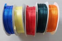 Satinband 3mm Set mit 5 Rollen je 3mm breit, 50m lang...