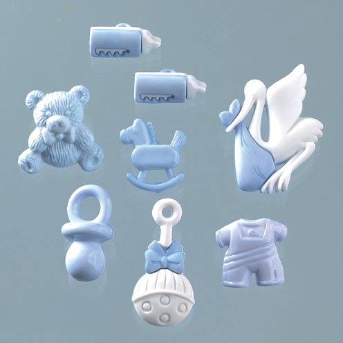 Knöpfe blau Its a Boy, 8 Stück