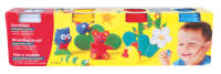 Weichknete 4er Pack: weiß, gelb, rot, blau, je 140g Becher Spielknete
