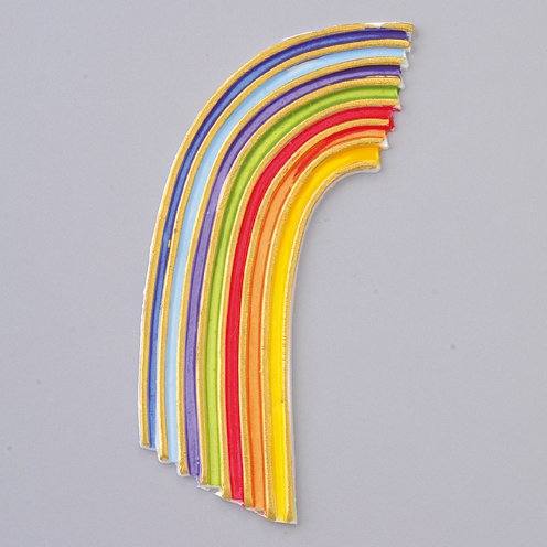 Wachsdekor Regenbogen bunt 11,5 x 5 cm, 1 Stück