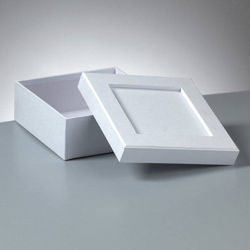 Pappbox Mosaix quadratisch weiß, 15 x 15 x 6 cm Passepartout