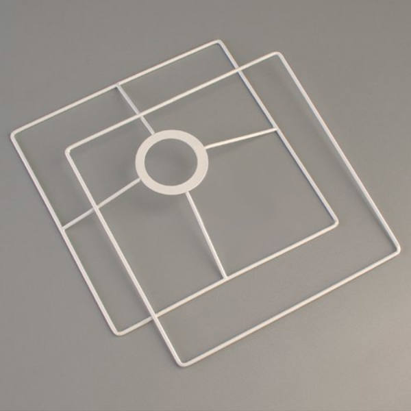Lampenschirmring Set Quadrat 10x10 cm, 2-teilig weiß