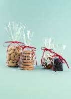Zellglasbeutel Weihnachtsdruck Bio Beutel 11,5 x 19 cm 10 Stück mit Standboden Osterbeutel