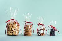 Zellglasbeutel Weihnachtsdruck Bio Beutel 11,5 x 19 cm 10 Stück mit Standboden Osterbeutel