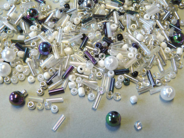 Perlenmix, silber 150g