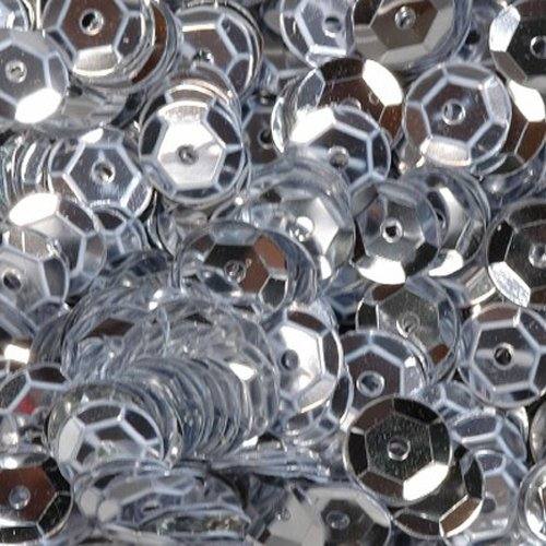 Pailletten Metallic silber 50 g, 6 mm groß