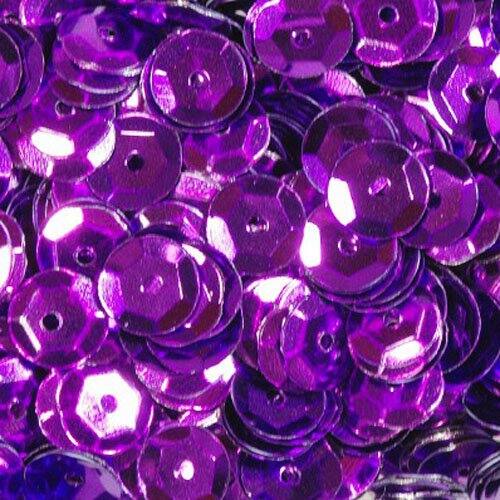 Pailletten Metallic lila 50g, 6 mm groß