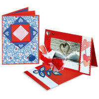Passepartoutkarten rot rechteckig, 5er Pack, 10,5 x 15...