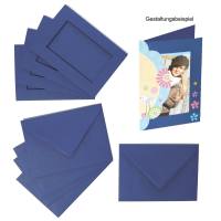 Passepartoutkarten blau rechteckig 5er Pack, 10,5 x 15...