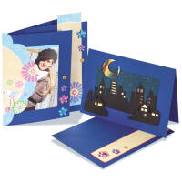 Passepartoutkarten blau rechteckig 5er Pack, 10,5 x 15...