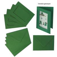Passepartoutkarten grün rechteckig 5er Pack, 10,5 x...