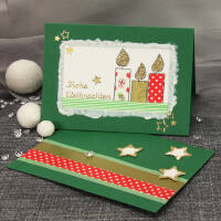 Passepartoutkarten grün rechteckig 5er Pack, 10,5 x 15 cm