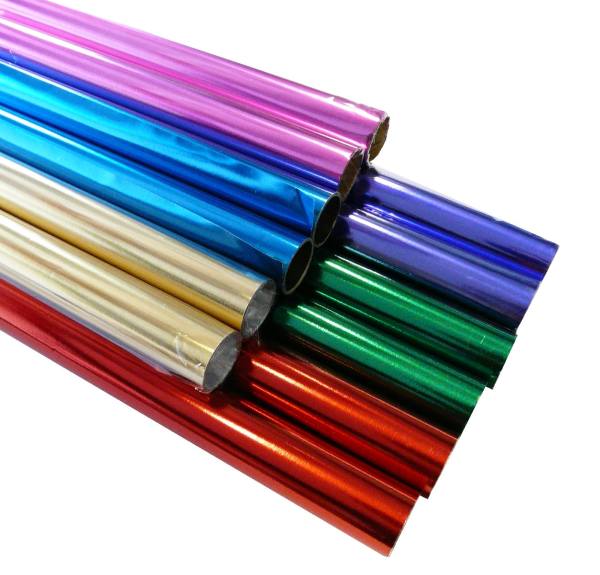 Alufolie Set, 12 Alurollen, 50 x 80 cm, farbig sortiert Alufolienset