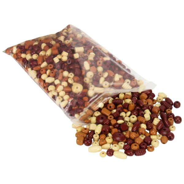 Holzperlen groß, Naturmischung 1 kg