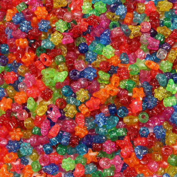 Perlenmix Kongo transparent mit Glitzer 1 kg