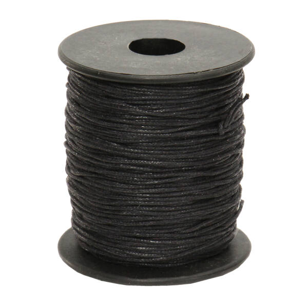 Baumwollkordel schwarz 1mm gewachst 100 m Rolle