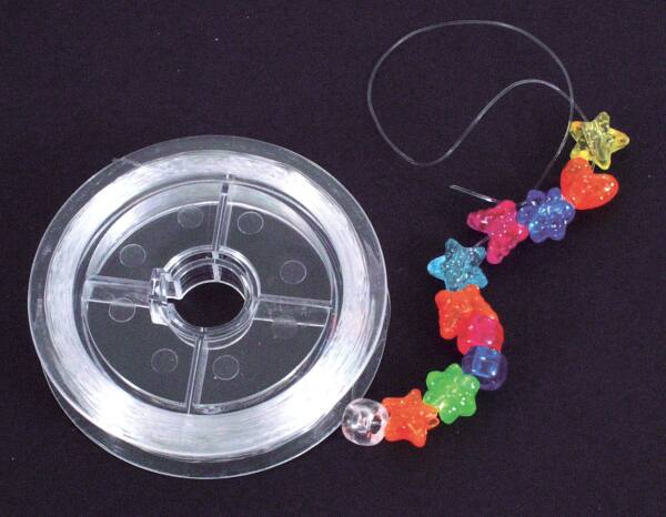 Schmuckfaden elastisch ca. 0,5 mm, 25 m lang, 1 Rolle Nylonfaden