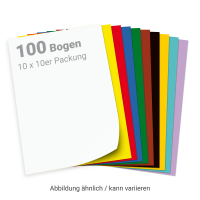 Tonpapier Set 100 Bögen 10 Farben, 50x70 cm, 130 g...